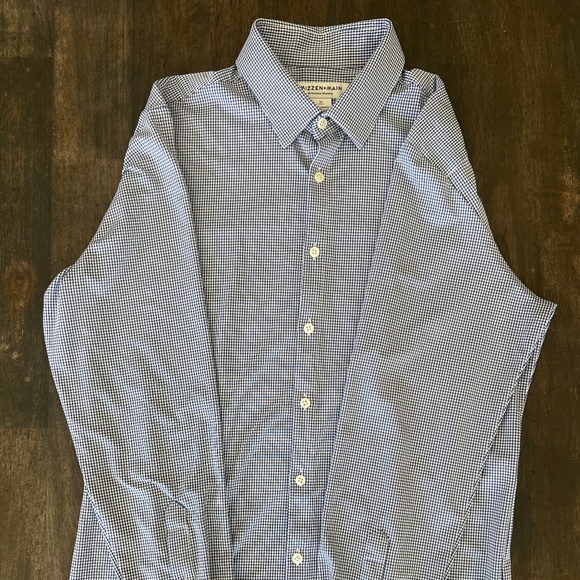 Mizzen+Main medium slim fit blue dress shirt - Picture 1 of 4